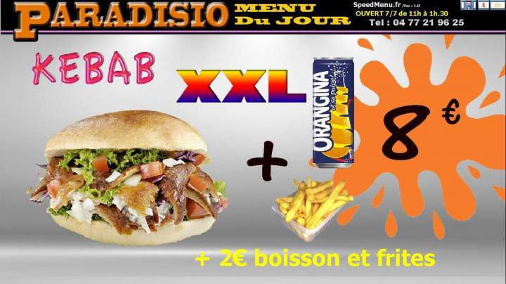 Menu kebab Saint Étienne
